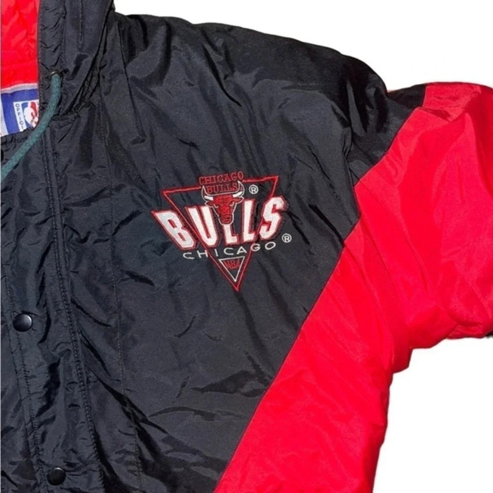 VTG 90s CHICAGO BULLS PUFFER JACKET LOGO‎ 7 YOUTH L 16-18